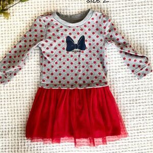 𝅺mini Mouse GAP DIsney Red and Grey Tutu Dress Size 2